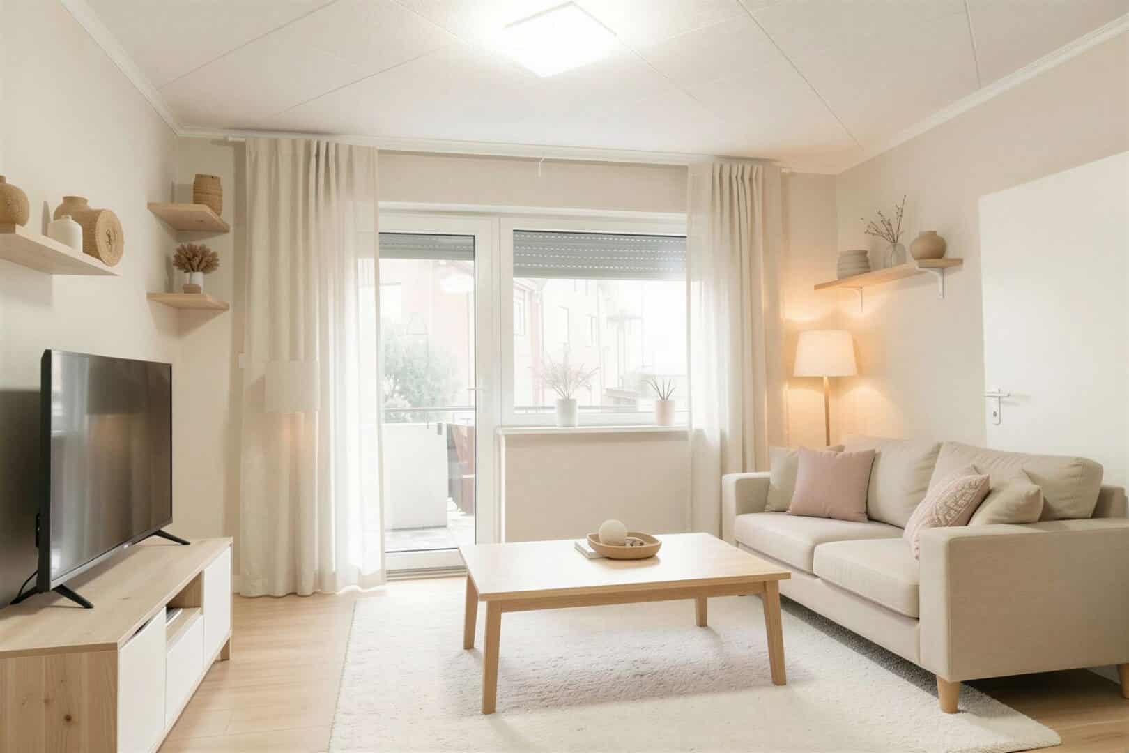 Wohnzimmer - mögliche Gestaltung (KI generiert)